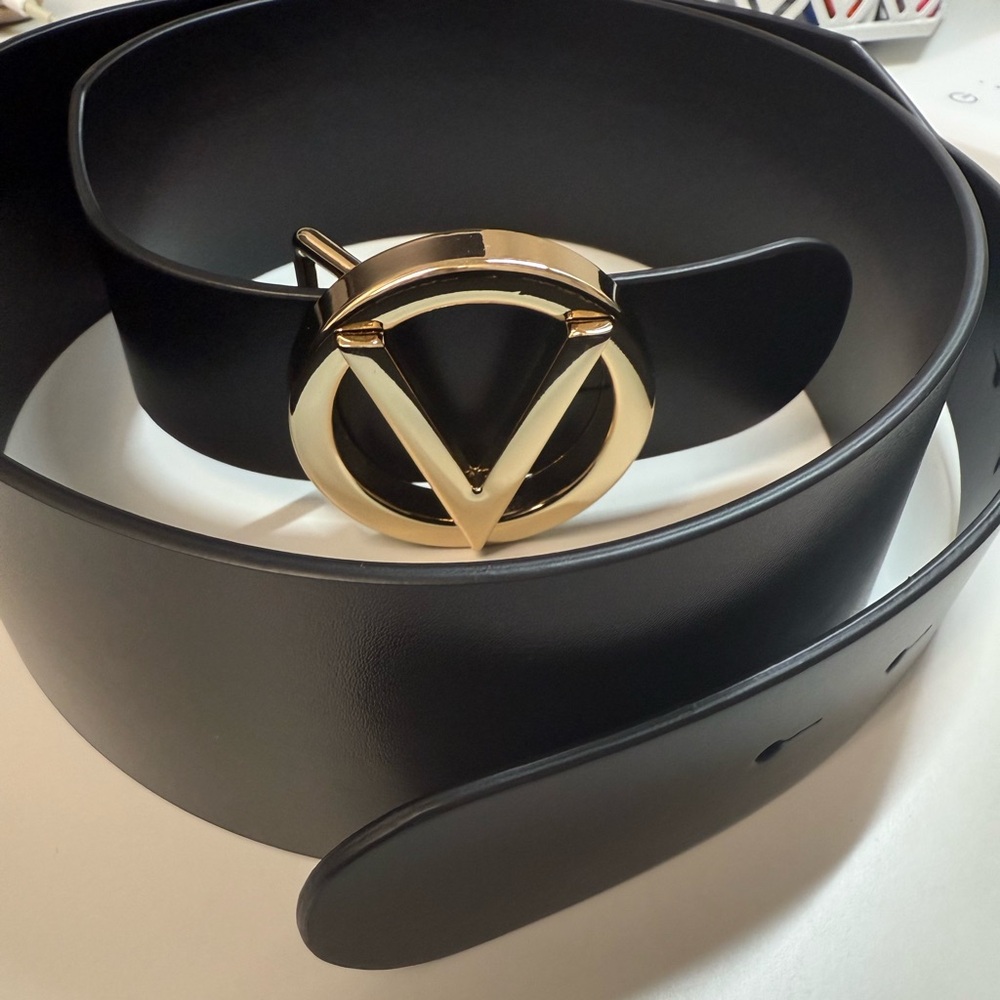 Valentino Black and Gold Belt